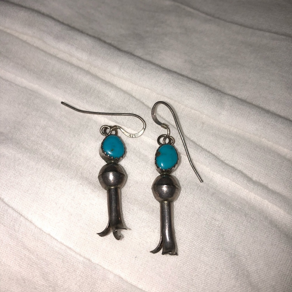 Turquoise and sterling silver earrings